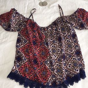 Colorful off-shoulder top